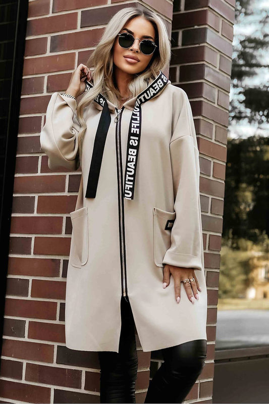   Płaszcz Damski Model 632-1 Beige - Numoco 