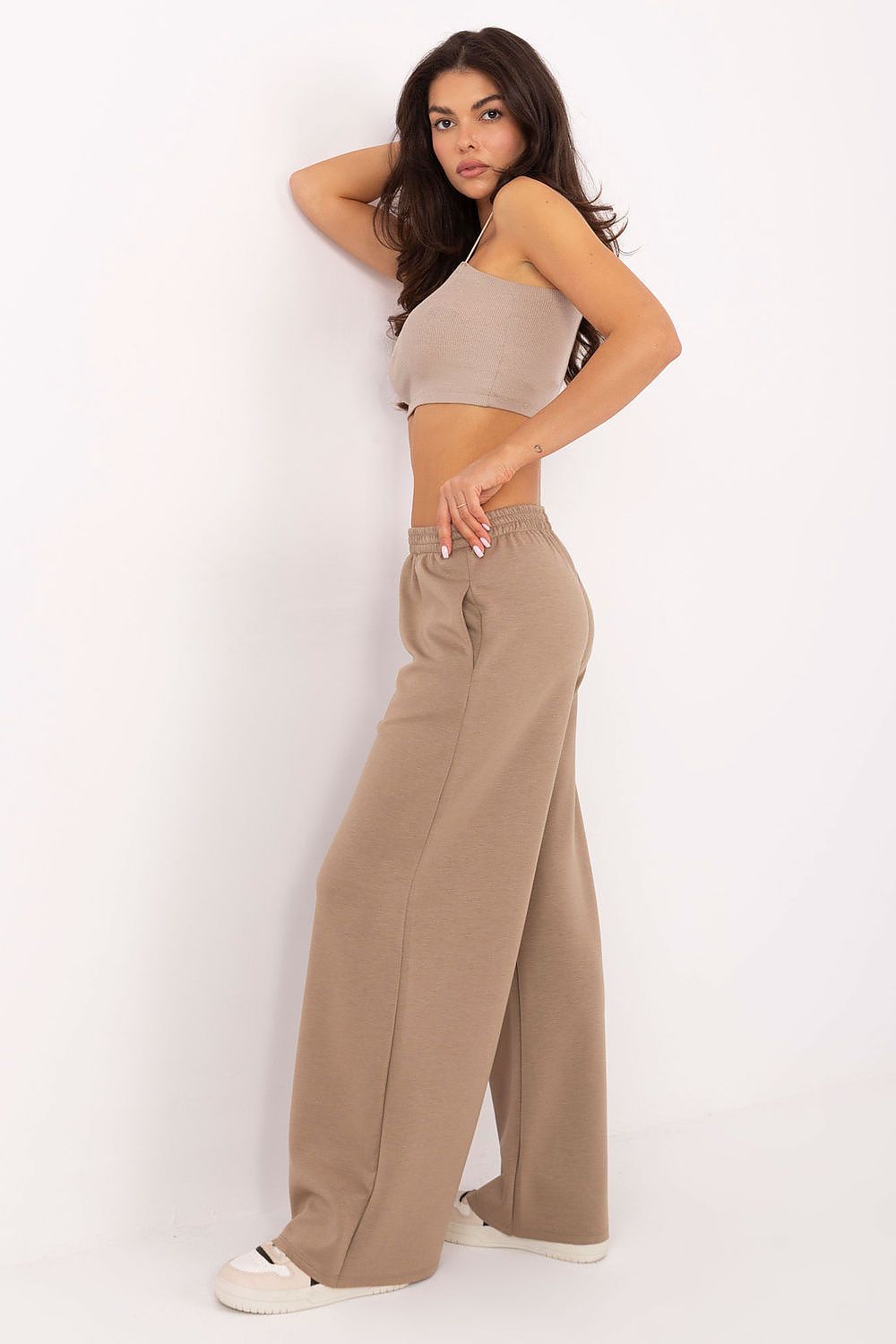  Spodnie Damskie Model IT-SP-21559.75 Dark Beige - Italy Moda 