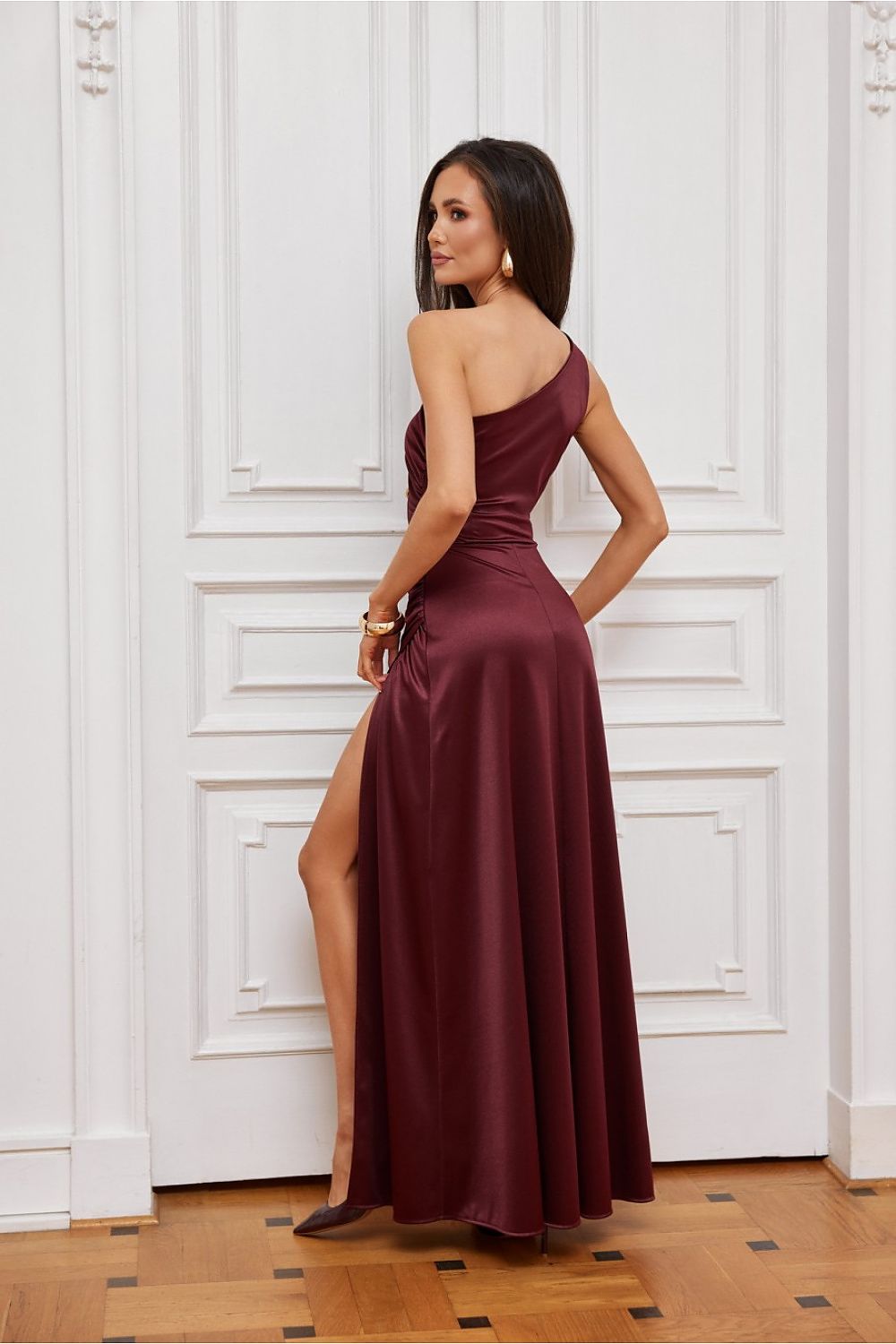  Sukienka Model Inez BOR SUK0461 Bordo - Roco Fashion 