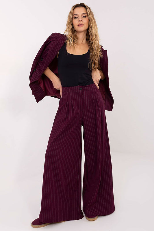  Spodnie Damskie Model IT-SP-FL9787.85 Bordo - Rue Paris 