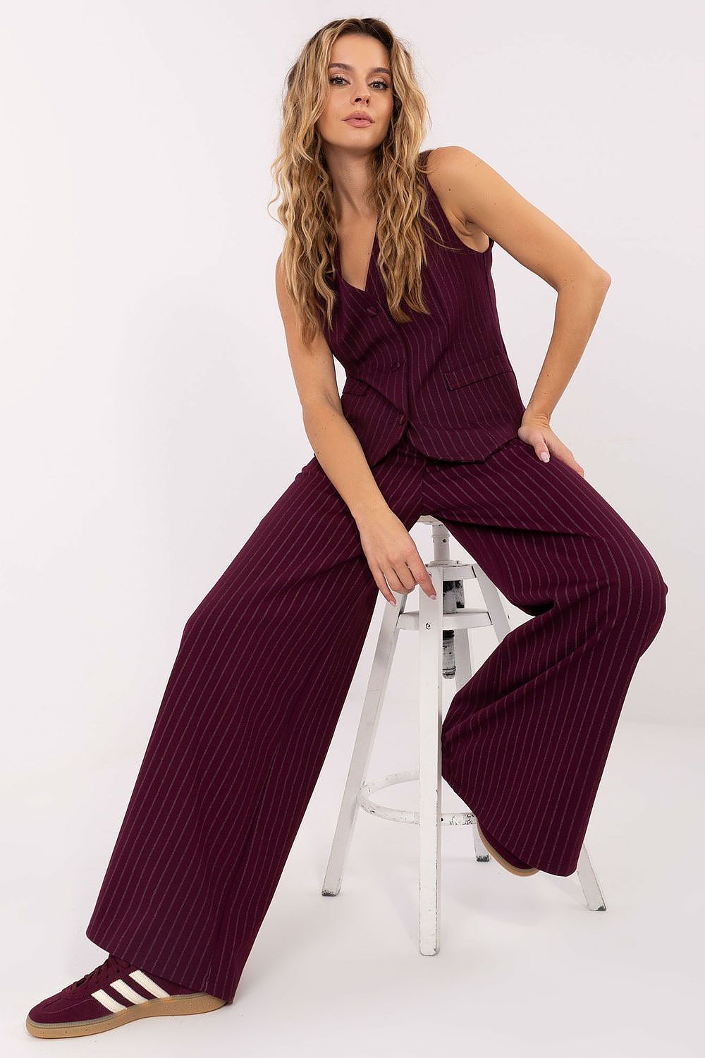  Spodnie Damskie Model IT-SP-FL8251.12 Bordo - Rue Paris 