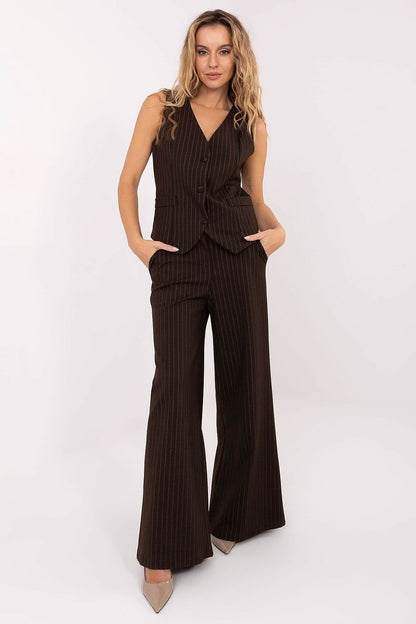 Spodnie Damskie Model IT-SP-FL8251.12 Dark Brown - Rue Paris 