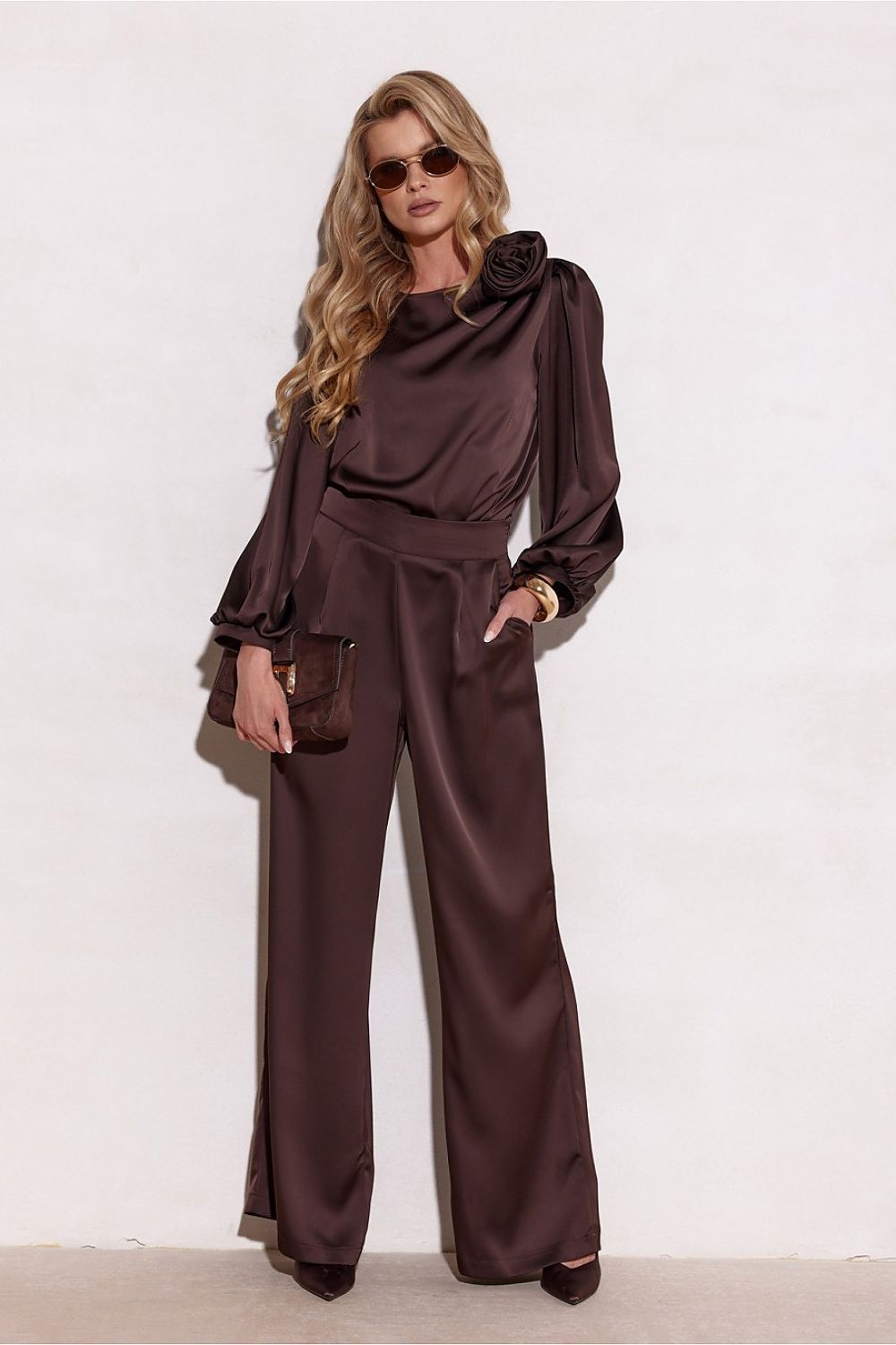  Spodnie Damskie Model Elsa CBR SPD0034 Dark Brown - Roco Fashion 