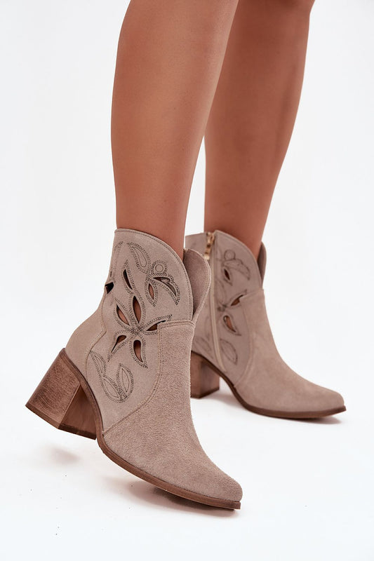   Botki Model Zazoo 3690 Beige - Step in style 