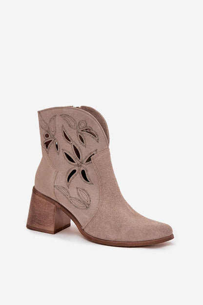   Botki Model Zazoo 3690 Beige - Step in style 