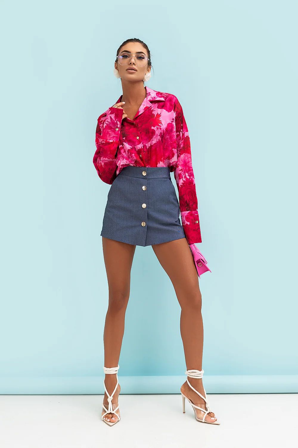  Koszula Damska Model Maddie Satyna 490082519 Very Pink - LaBalancia 