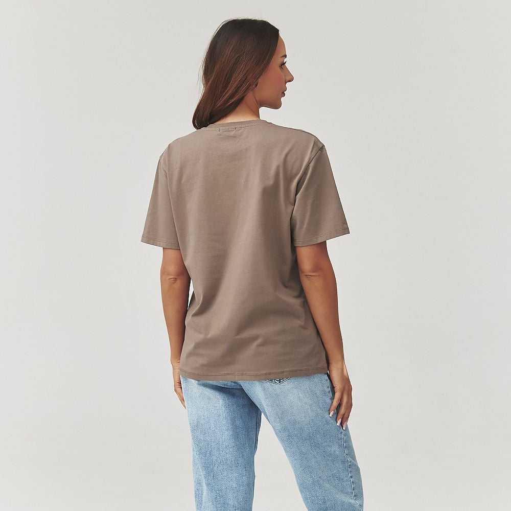   Tshirt Damski Model C41 Mocca - Makadamia 