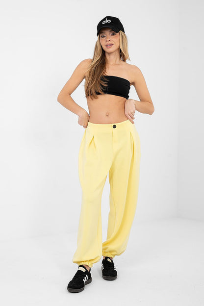 Spodnie Dresowe Model IT-SP-9995.12P Light Yellow - Italy Moda 