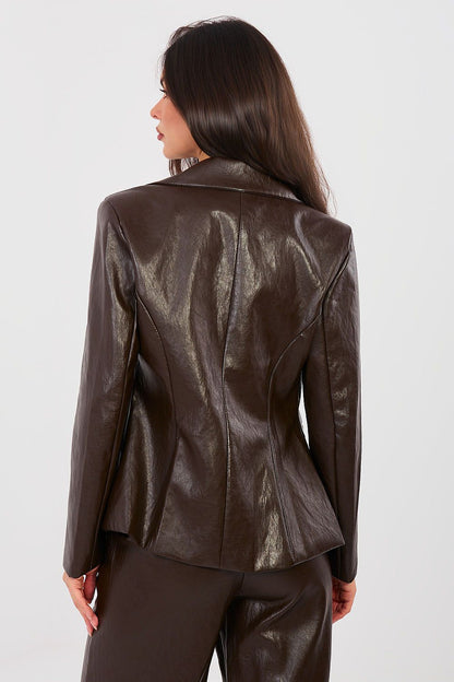   Marynarka Model IT-MA-FL10092.15 Dark Brown - Italy Moda 