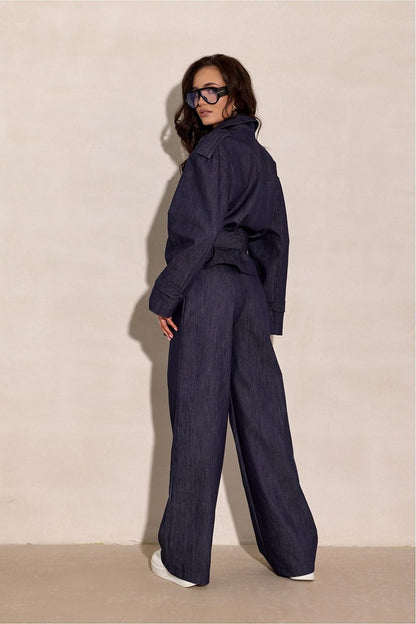  Spodnie Damskie Model Zinnia SPD0050 J09 Navy - Roco Fashion 