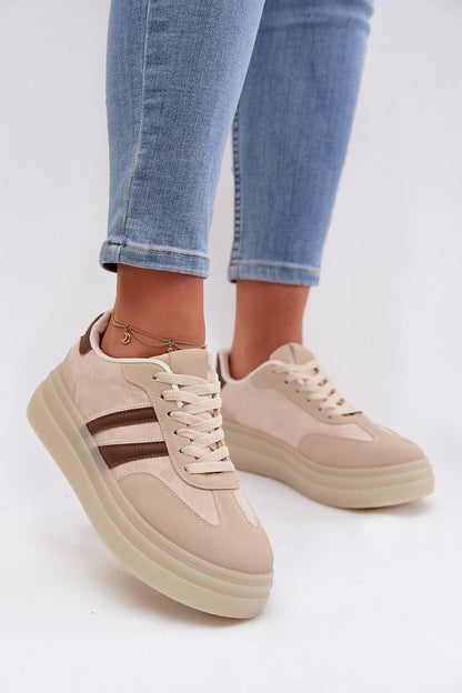   Buty Sportowe Model Galleria A021 Beige - Step in style 