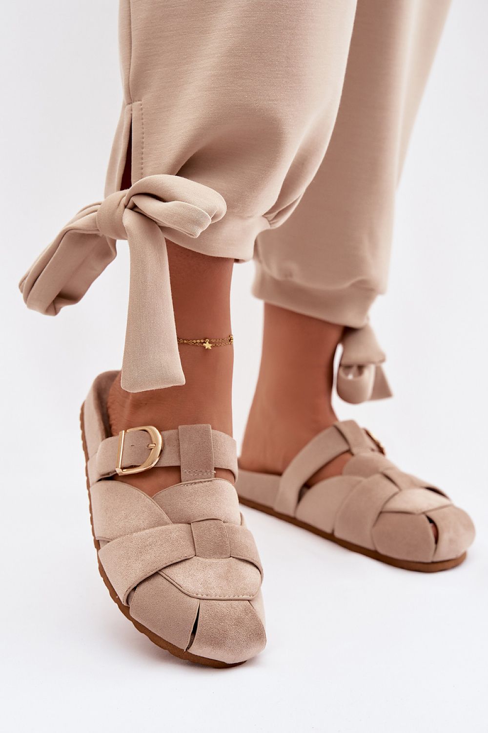  Sandał Klapki Model Ganelle 9771 Beige - Step in style 