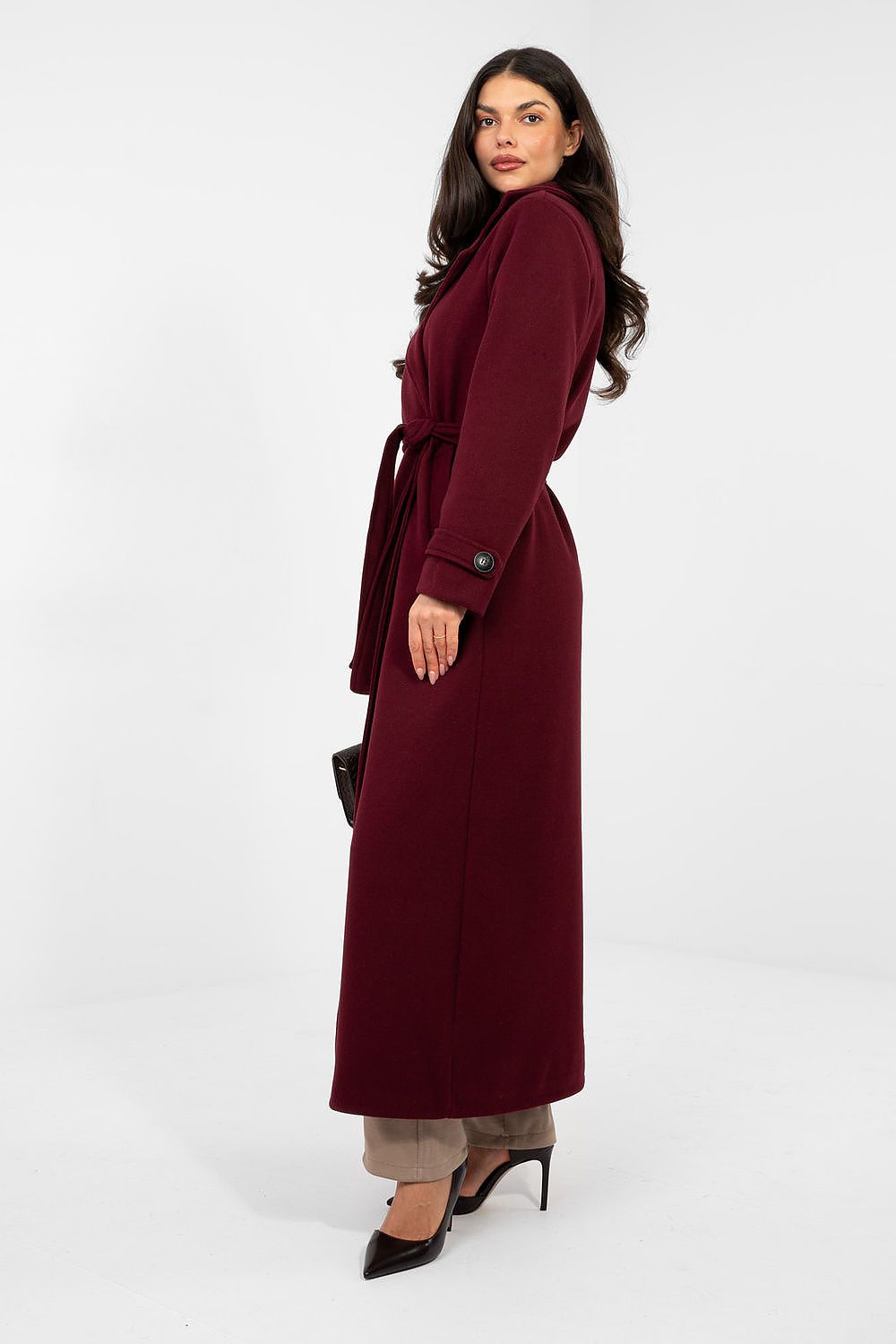   Płaszcz Damski Model IT-PL-97035.16 Dark Red - Factory Price 