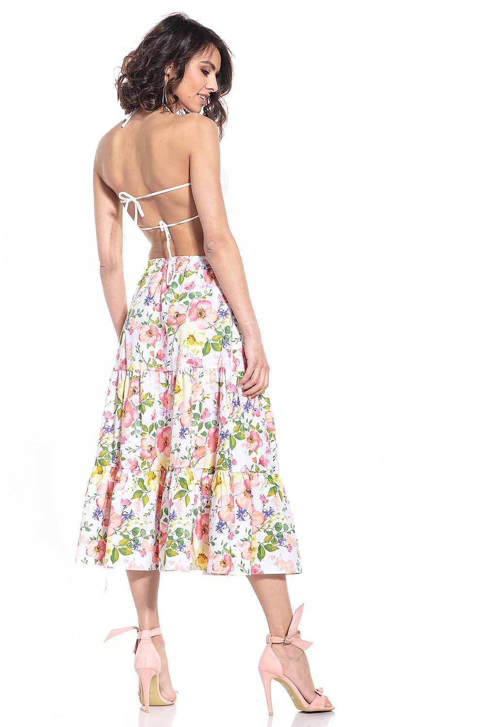  Spódnica Model T345/2 Wielokolorowe Kwiaty - Tessita 