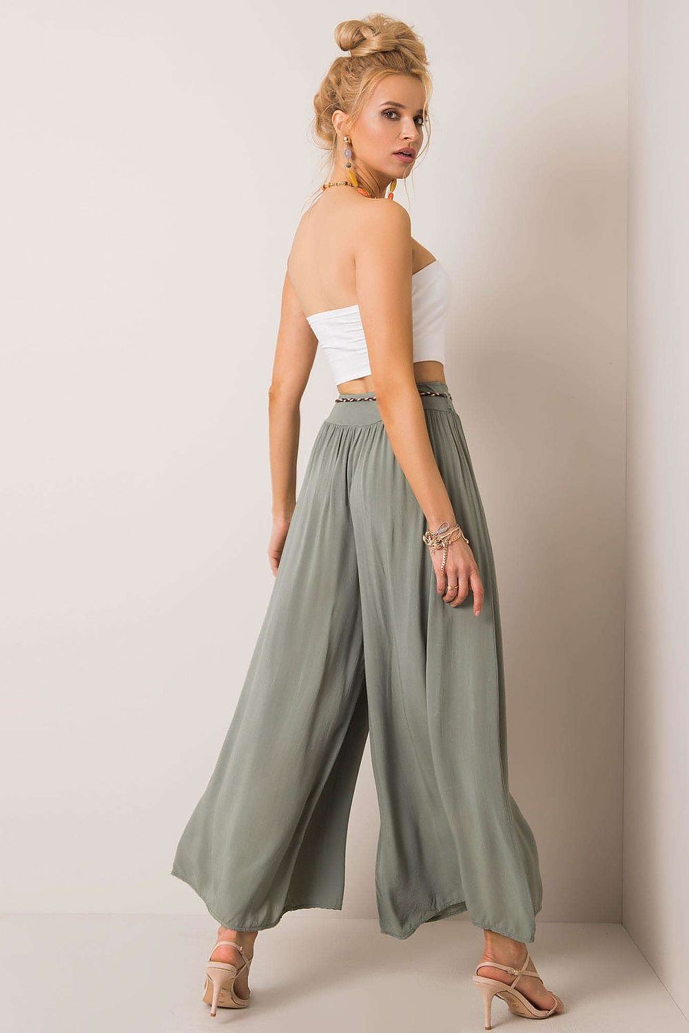  Spodnie Damskie Model TW-SP-BI-81733.14 Khaki - Och Bella 