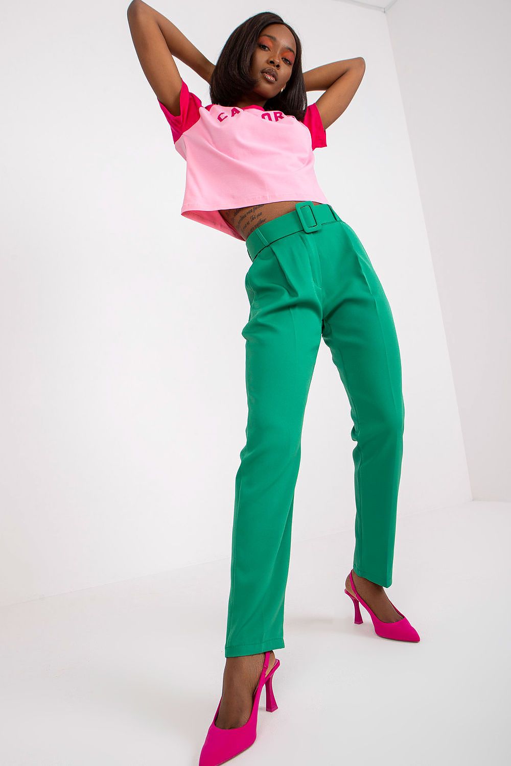  Spodnie Damskie Model DHJ-SP-12787.21X Light Green - Italy Moda 