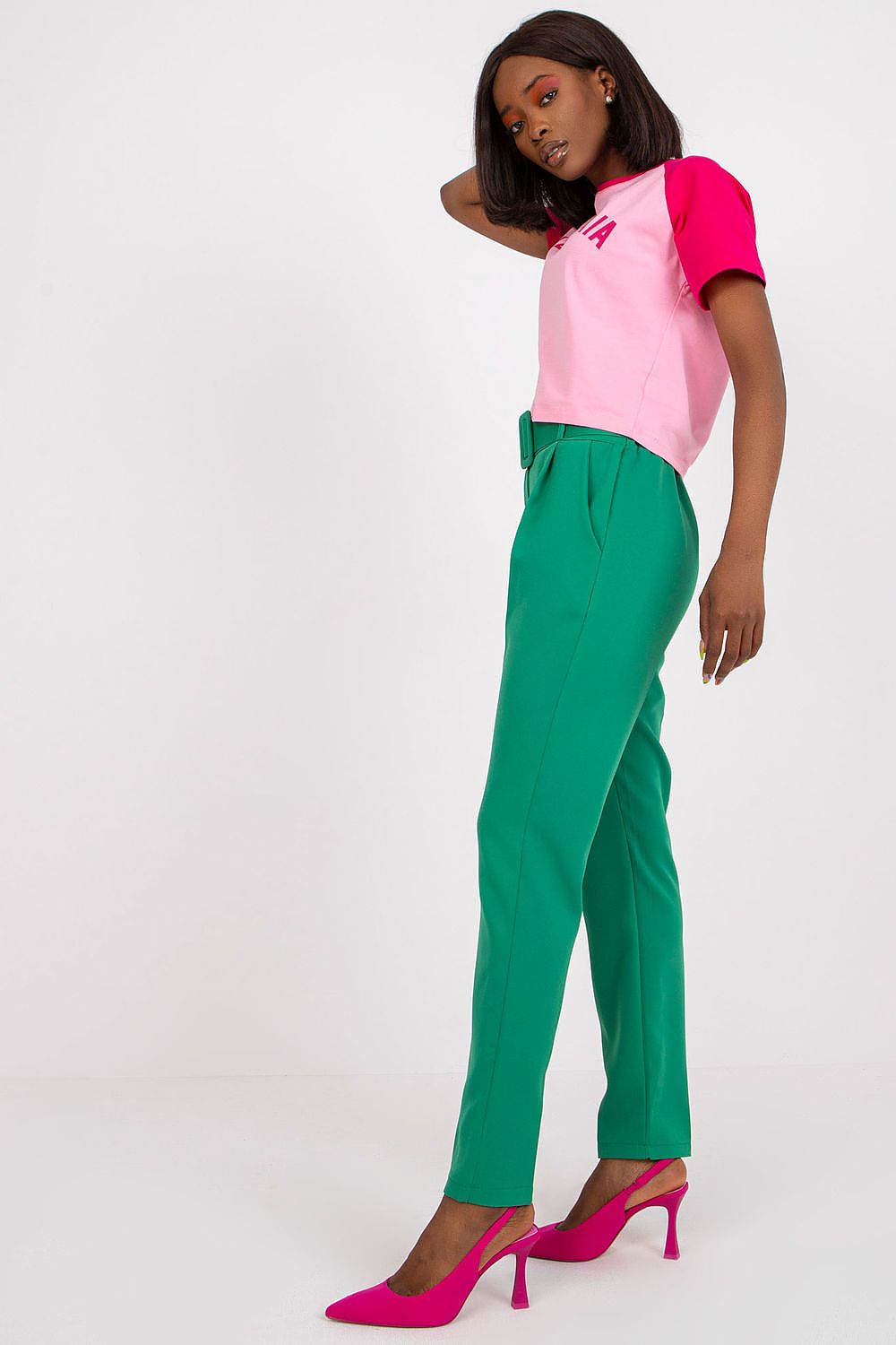  Spodnie Damskie Model DHJ-SP-12787.21X Light Green - Italy Moda 
