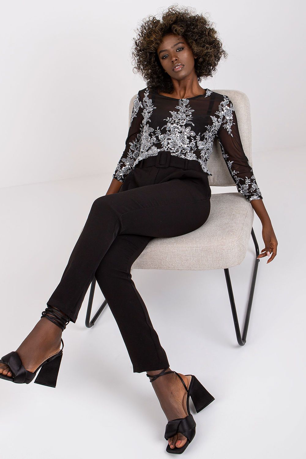  Spodnie Damskie Model DHJ-SP-12787.21X Black - Italy Moda 