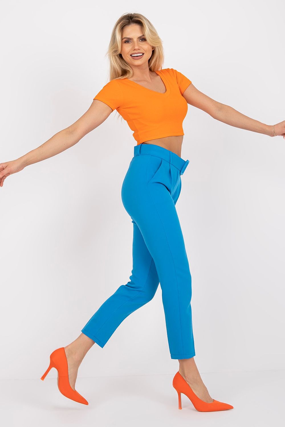  Spodnie Damskie Model DHJ-SP-12787.21X Blue - Italy Moda 