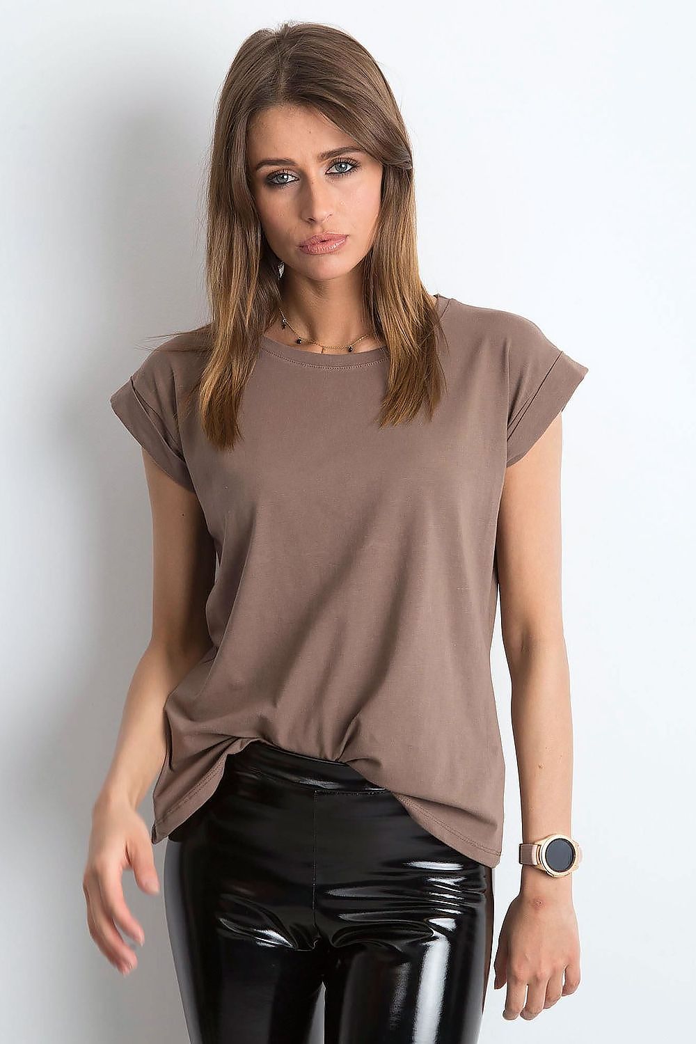   T-shirt Damski Model RV-TS-4833.69P Brown - BFG 