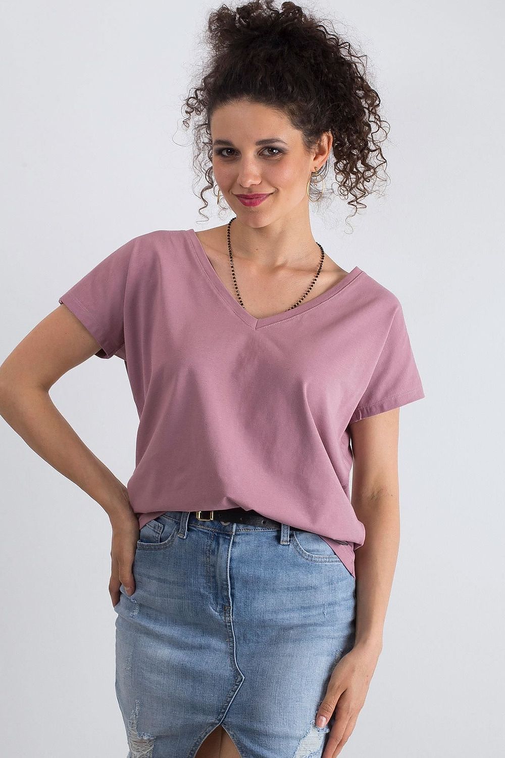   T-shirt Damski Model RV-TS-4832.19P Dark Pink - BFG 
