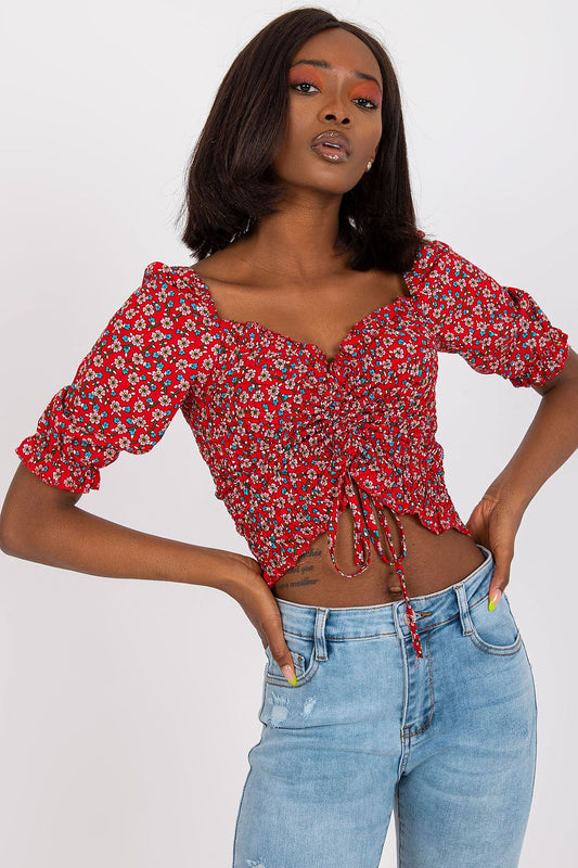   Bluzka Model RO-BZ-2516-13.11 Red - Rue Paris 