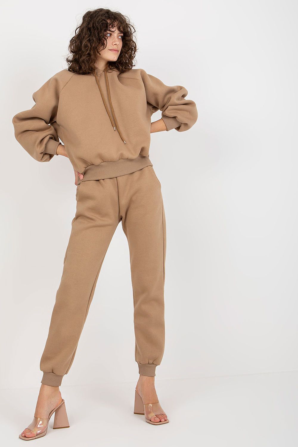  Spodnie Komplet Model EM-KMPL-659.32 Dark Beige - Ex Moda 