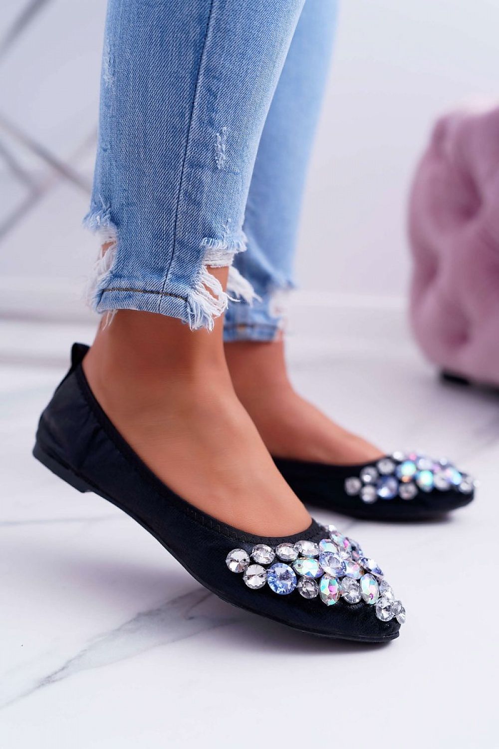   Baleriny Model Crystal C87 Black - Step in style 