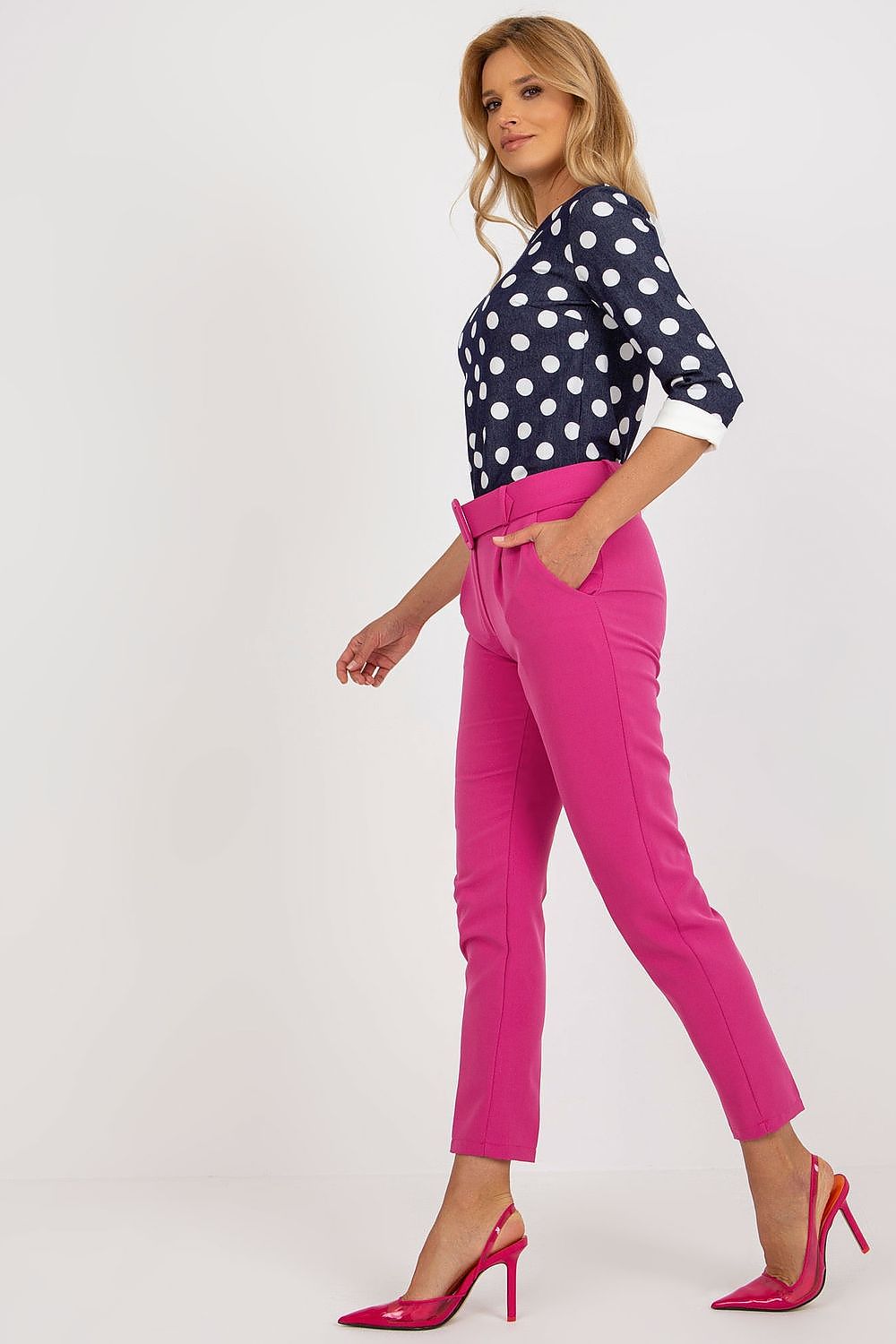  Spodnie Damskie Model DHJ-SP-12787.21X Dark Pink - Italy Moda 