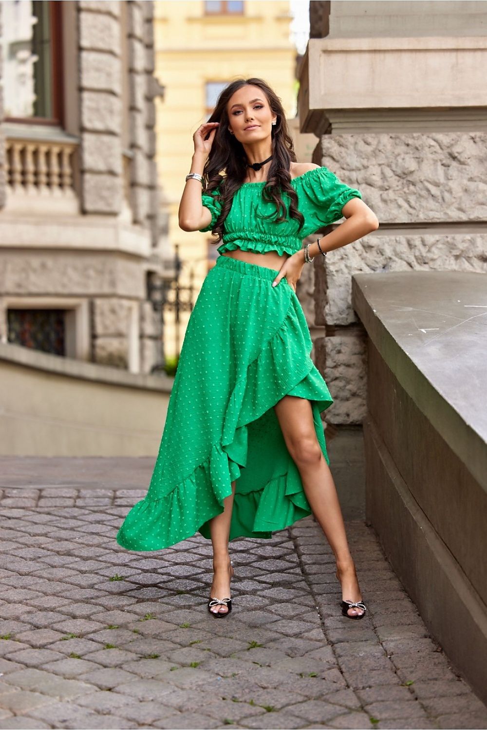  Spódnica Komplet Model ZIE KOM0006 Green - Roco Fashion 