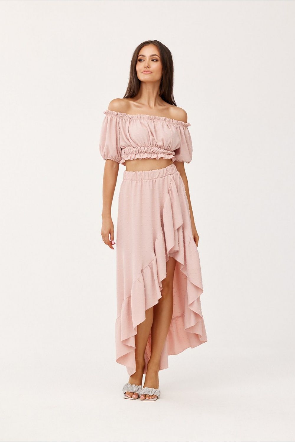  Spódnica Komplet Model ROZ KOM0006 Pink - Roco Fashion 