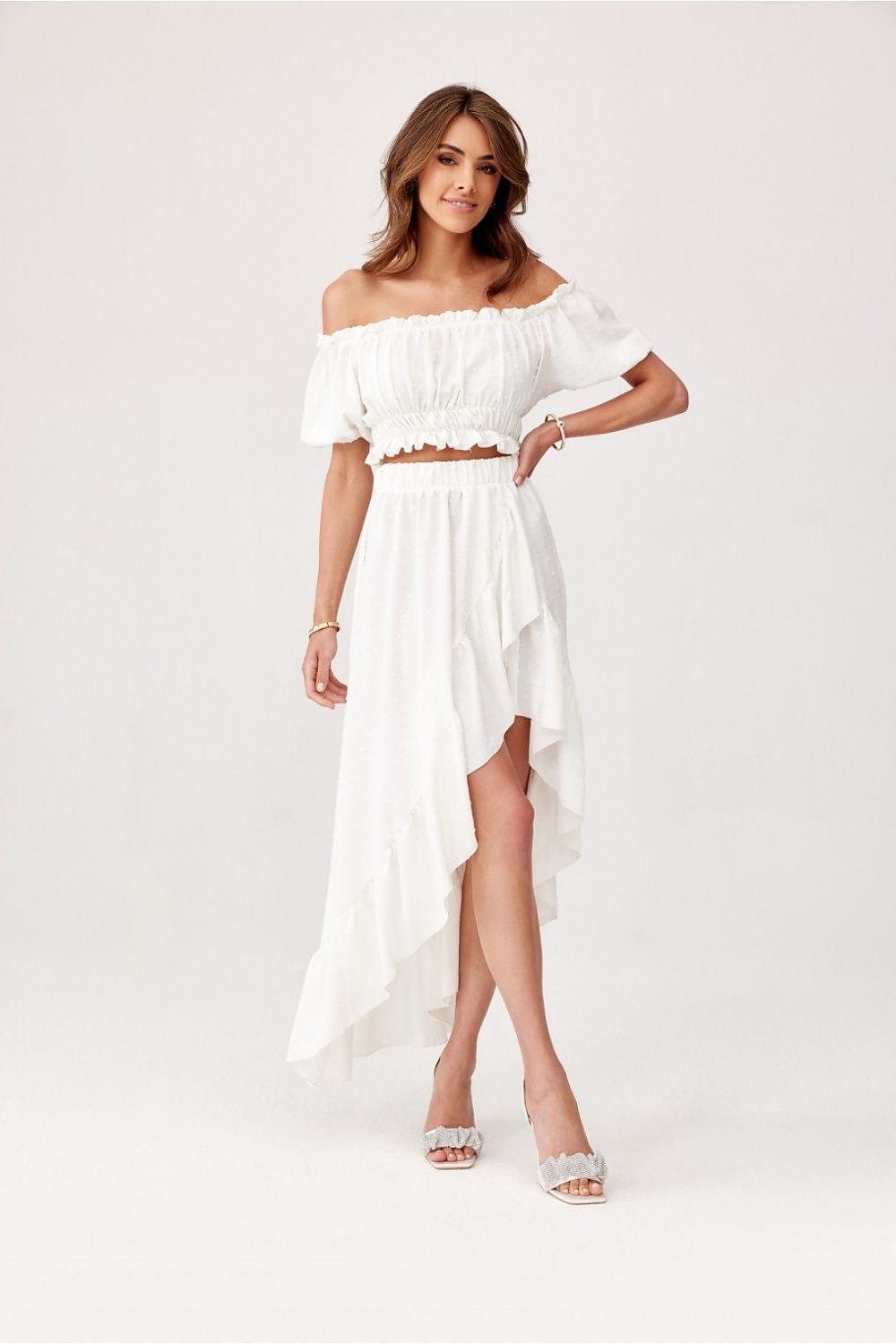 Spódnica Komplet Model EKR KOM0006 Ecru - Roco Fashion 