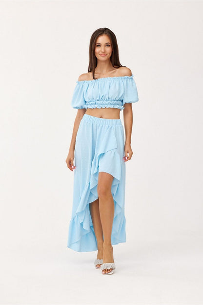 Spódnica Komplet Model KOM0006 Błękit - Roco Fashion 