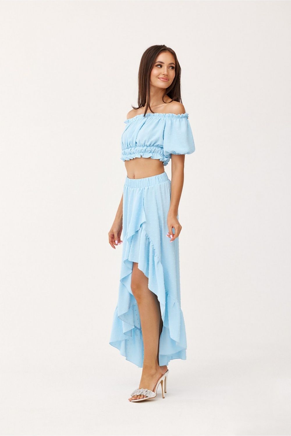  Spódnica Komplet Model KOM0006 Błękit - Roco Fashion 