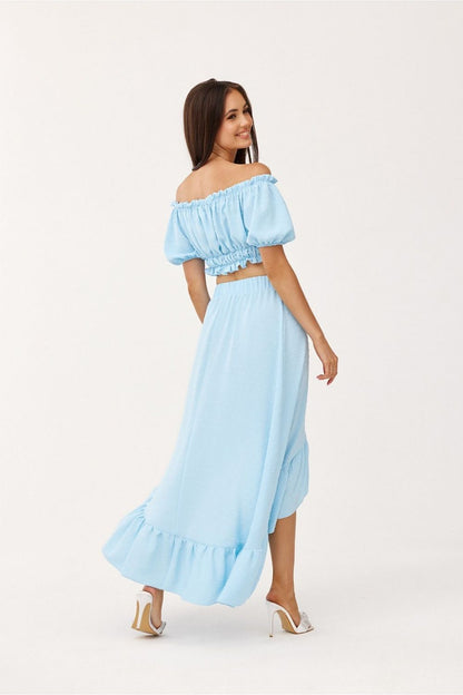  Spódnica Komplet Model KOM0006 Błękit - Roco Fashion 