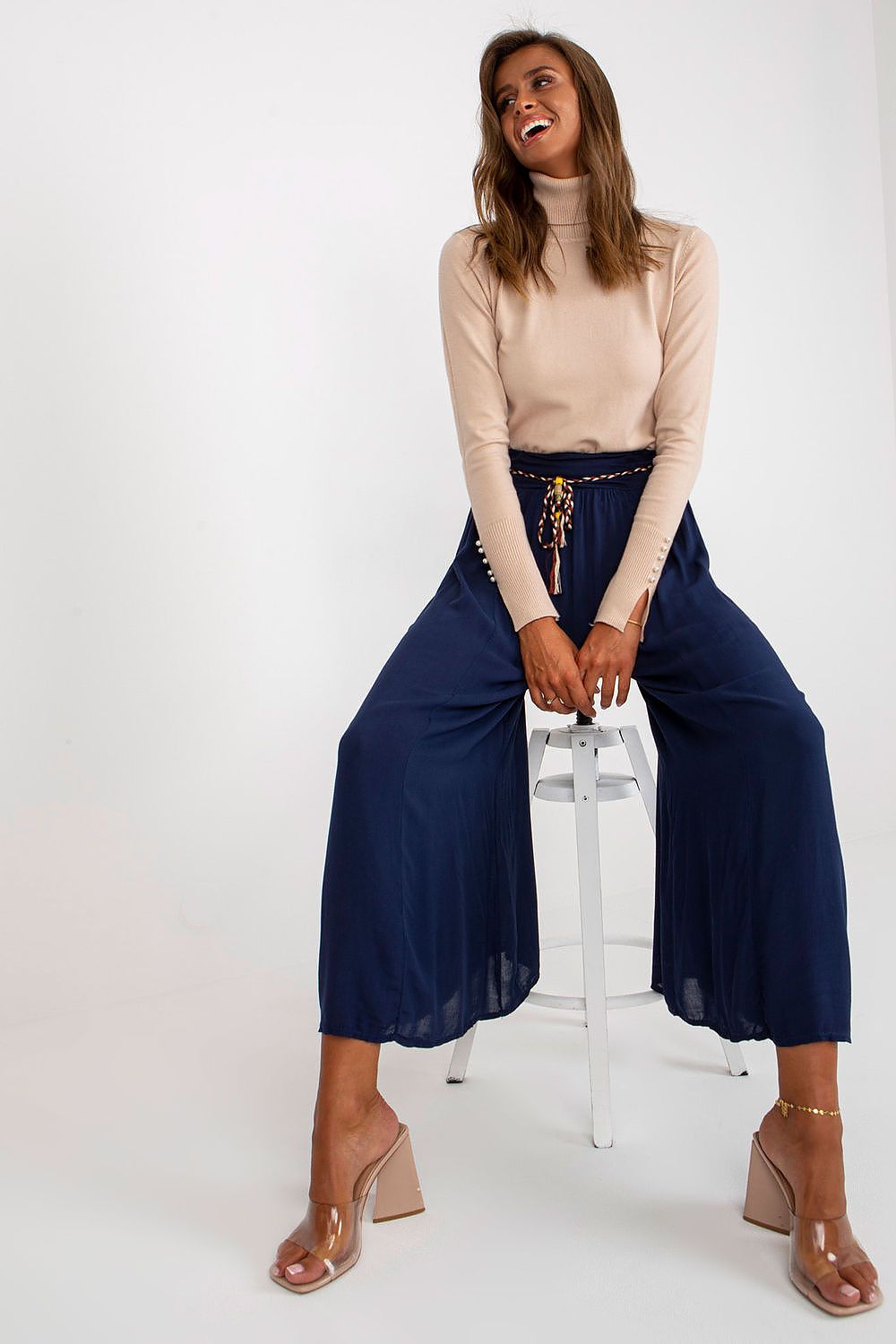  Spodnie Damskie Model TW-SP-BI-81733.14 Navy - Och Bella 