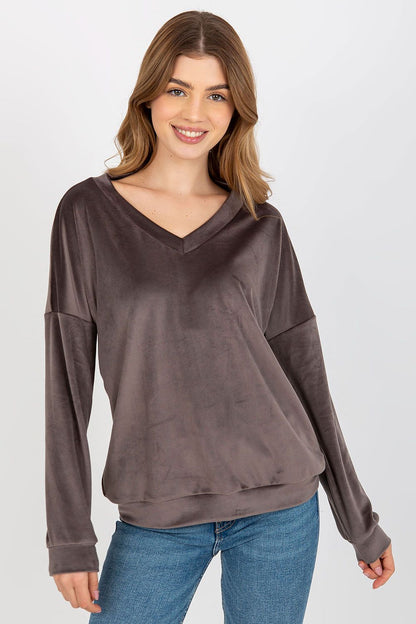   Bluza Damska Model RV-BL-8441.07P Dark Grey - Relevance 