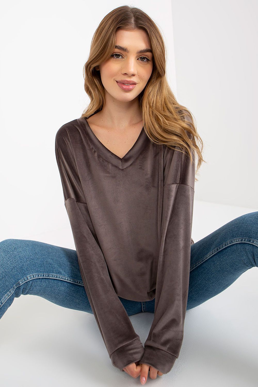   Bluza Damska Model RV-BL-8441.07P Dark Grey - Relevance 