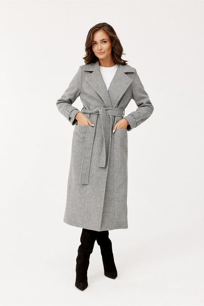   Płaszcz Damski Model Sovan SZA PLA0035 Grey - Roco Fashion 